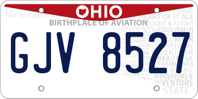 OH license plate GJV8527