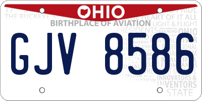 OH license plate GJV8586