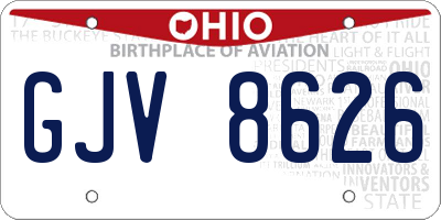 OH license plate GJV8626
