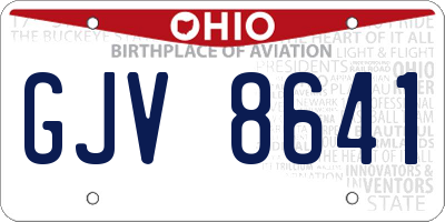 OH license plate GJV8641