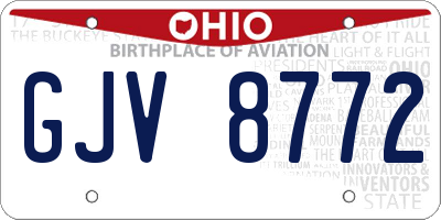 OH license plate GJV8772