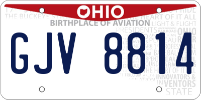 OH license plate GJV8814