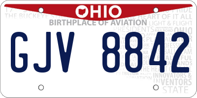 OH license plate GJV8842