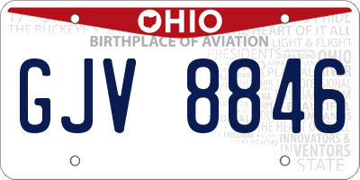 OH license plate GJV8846