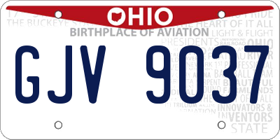 OH license plate GJV9037
