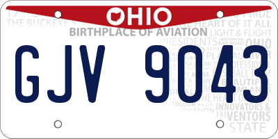 OH license plate GJV9043