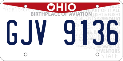 OH license plate GJV9136