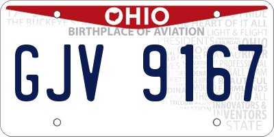 OH license plate GJV9167