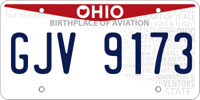 OH license plate GJV9173
