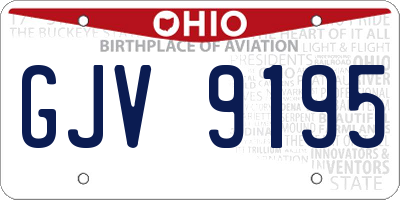 OH license plate GJV9195