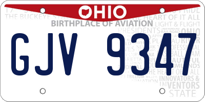 OH license plate GJV9347