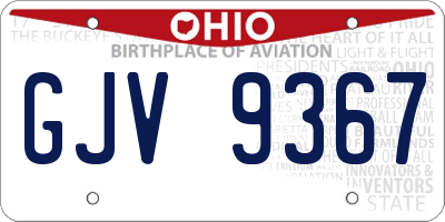 OH license plate GJV9367