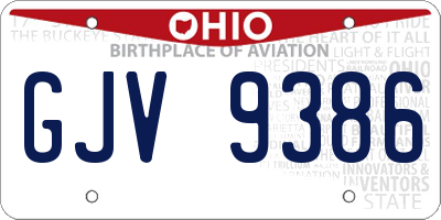 OH license plate GJV9386