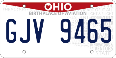 OH license plate GJV9465