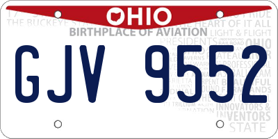 OH license plate GJV9552