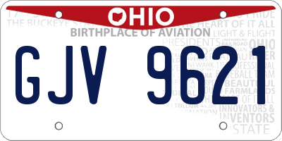 OH license plate GJV9621