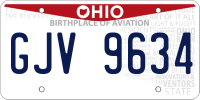 OH license plate GJV9634