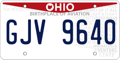 OH license plate GJV9640