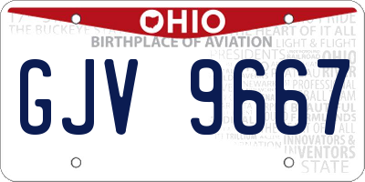 OH license plate GJV9667
