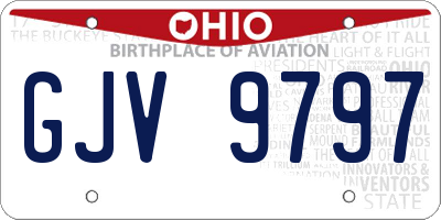 OH license plate GJV9797