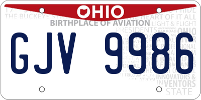 OH license plate GJV9986
