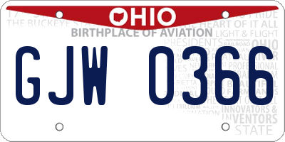 OH license plate GJW0366