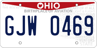 OH license plate GJW0469