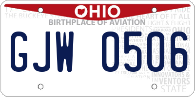 OH license plate GJW0506