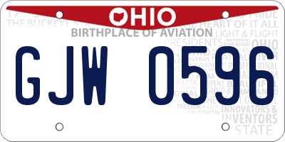 OH license plate GJW0596