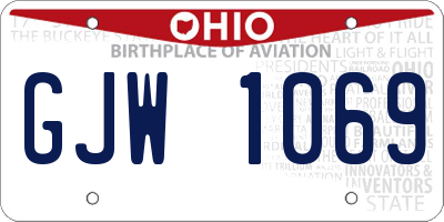 OH license plate GJW1069