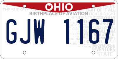 OH license plate GJW1167