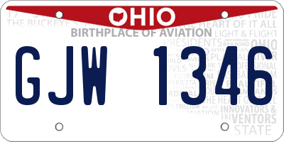 OH license plate GJW1346