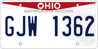 OH license plate GJW1362