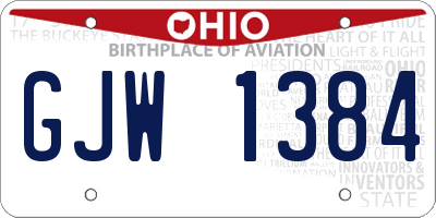 OH license plate GJW1384