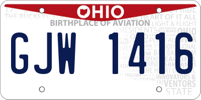 OH license plate GJW1416