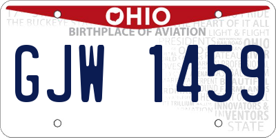 OH license plate GJW1459