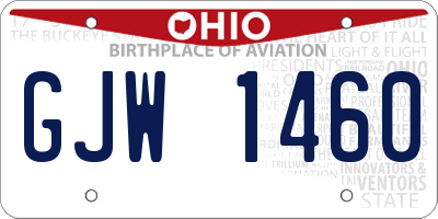 OH license plate GJW1460