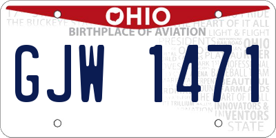 OH license plate GJW1471