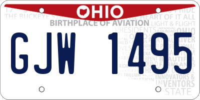 OH license plate GJW1495