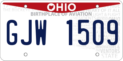 OH license plate GJW1509