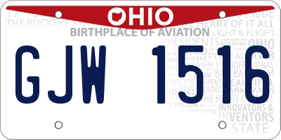 OH license plate GJW1516