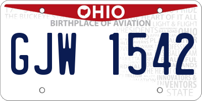 OH license plate GJW1542