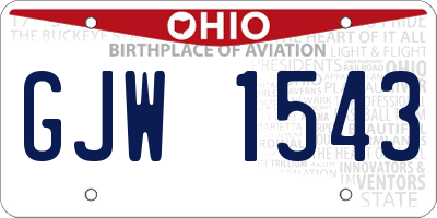 OH license plate GJW1543