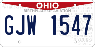 OH license plate GJW1547