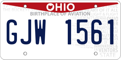 OH license plate GJW1561
