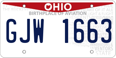OH license plate GJW1663