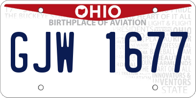 OH license plate GJW1677