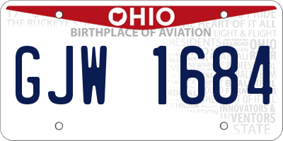 OH license plate GJW1684