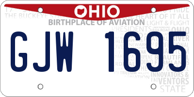 OH license plate GJW1695