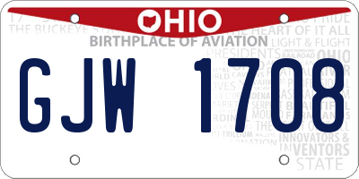 OH license plate GJW1708